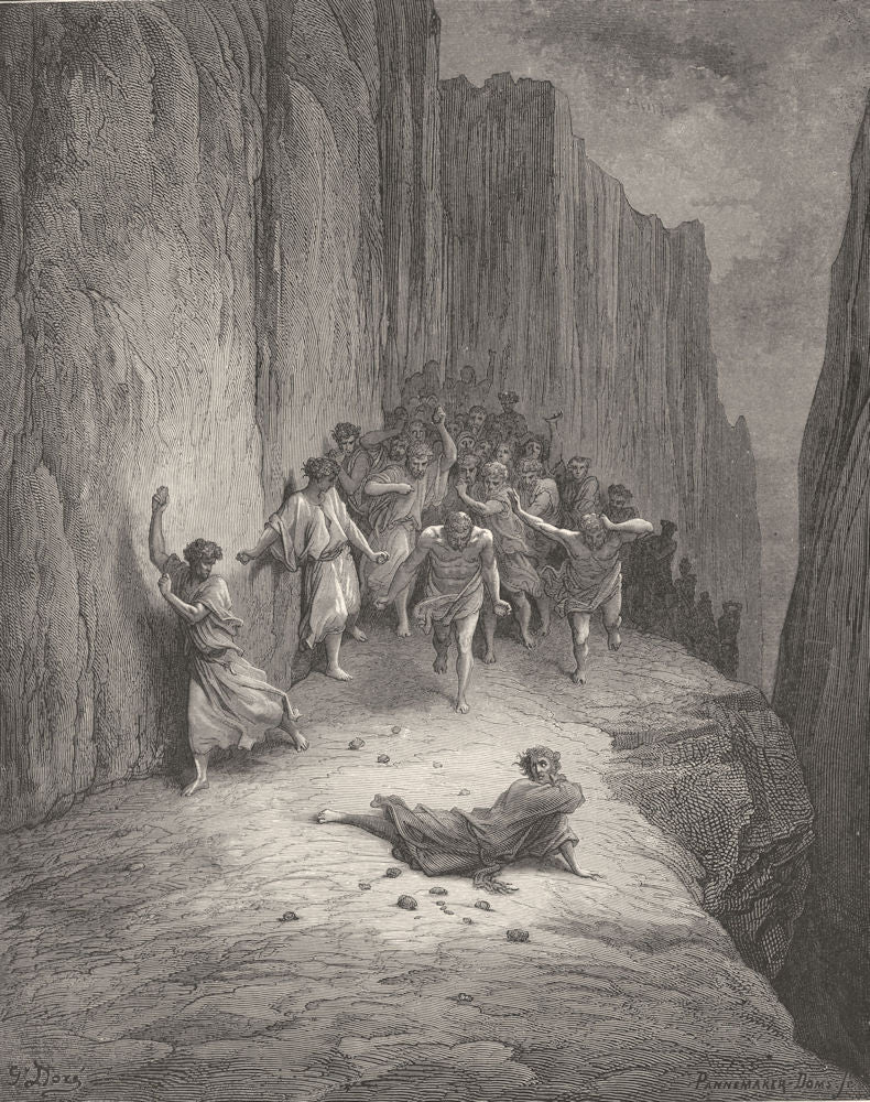 DANTE. Post that saw Multitude, fury burning, slay stones stripling youth 1893